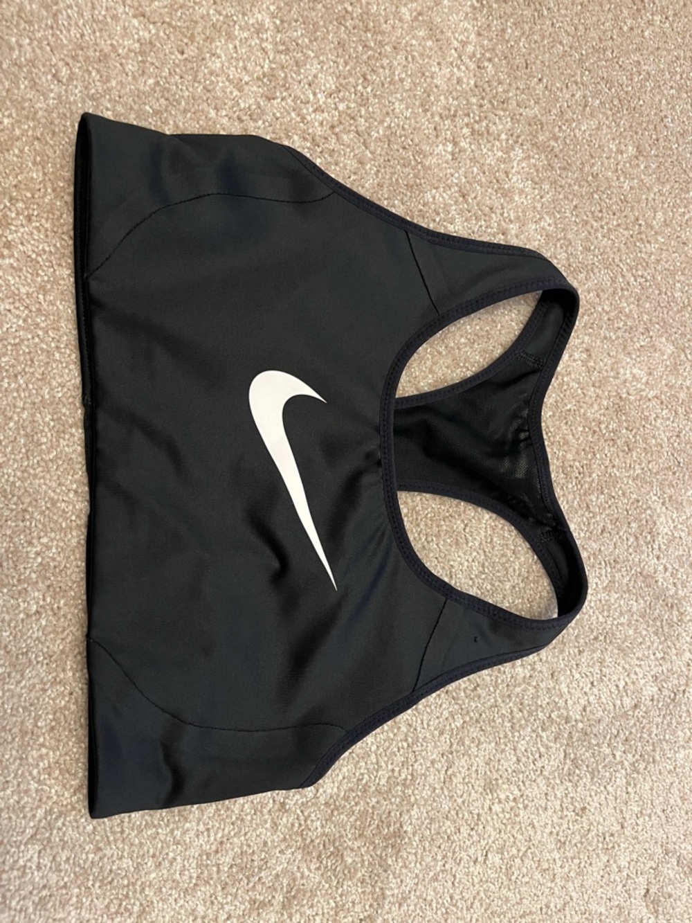 Nike Black Sports Bra with White Swoosh Racerback